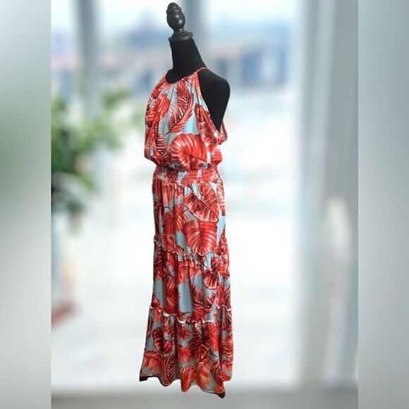 VICI MAISON TARA Tropical Halter Tiered Max Dress Size 16 - Picture 7 of 15